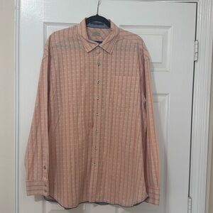 Tommy Bahama Long Sleeve Button Down 1XB Coral Striped
